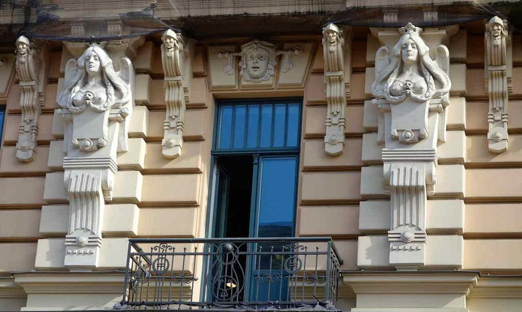Lettland, Riga, Jugendstilfassade