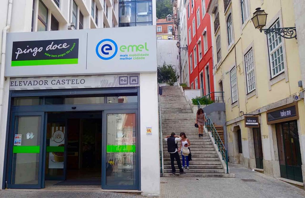 Aussichtspunkte von Lissabon, Eingang zum zweiten Lift zum Castelo