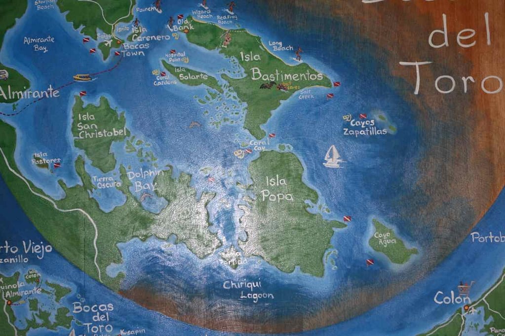 Karte von Bocas del Toro