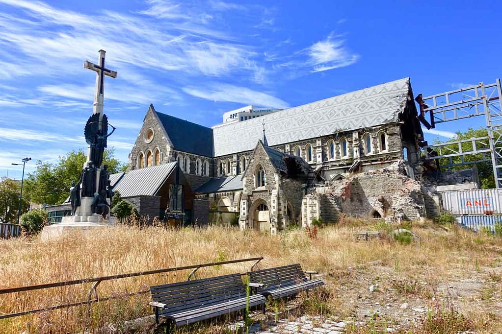 Christchurch Sehenswürdigkeiten Tipps: Gesperrta Kathedrale im Zentrum Neuseeland @PetersTravel