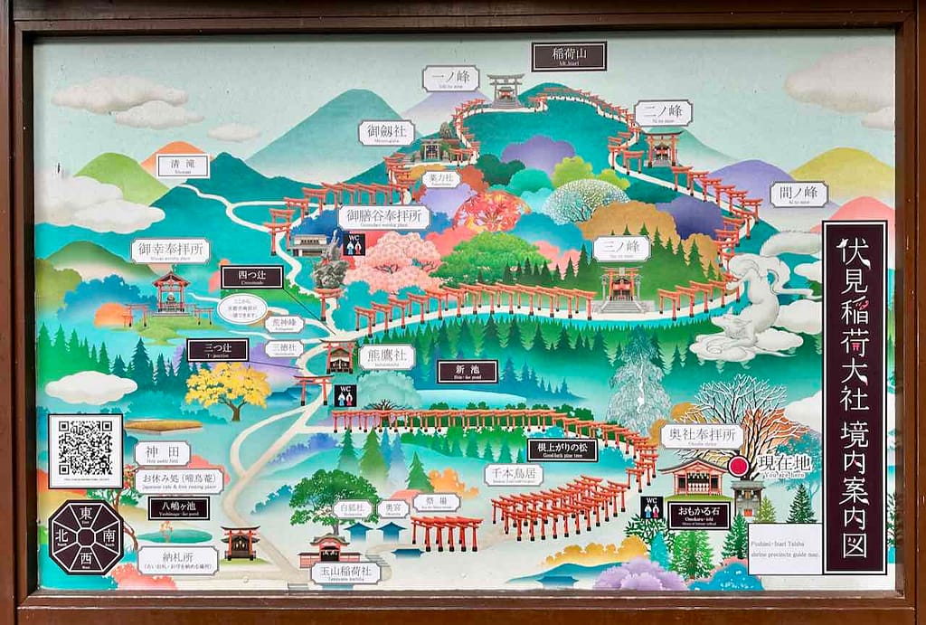 Kartenansicht vom Fushimi Inari-Taisha Shrine in Kyoto