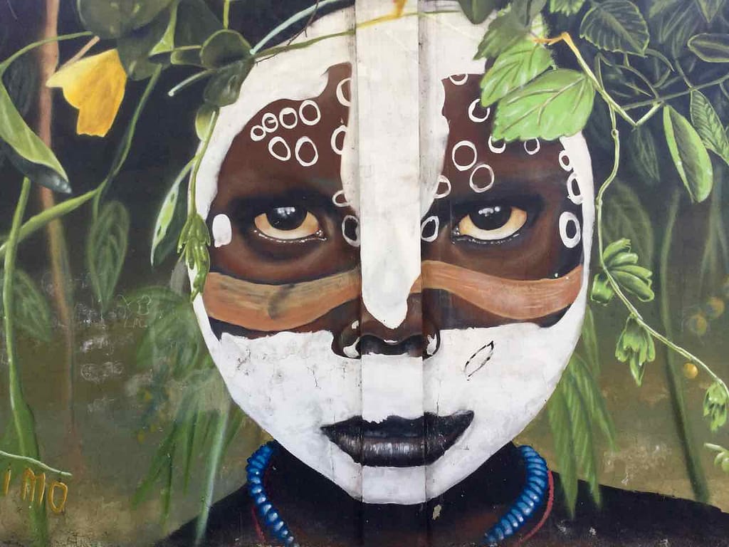 Buenos Aires Street Art, Artist: Primo, Farbige mit hypnotischem Blick, 2012, iPod-Foto