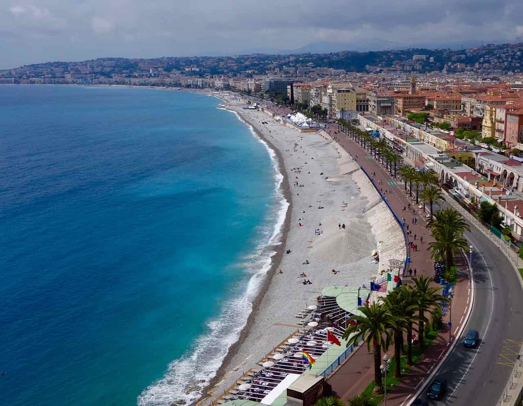 Nizza Highlights, Promenade des Anglais vom Colline du Château