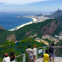 Zuckerhut Rio de Janeiro: Blick vom Gipfel Richtung Copacabana ©PetersTravel Titel?