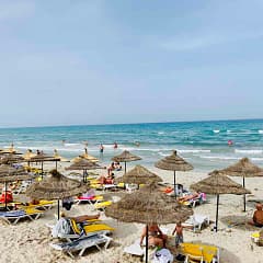 Im Norden von Tunesien: Strand von Mahdia beim Hotel Mahdia Beach