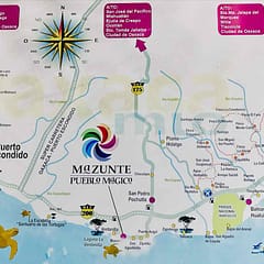 Karte der Umgebung von Puerto Escondido, Mazunte, Zipolite, Mexiko © PetersTravel Peter Pohle