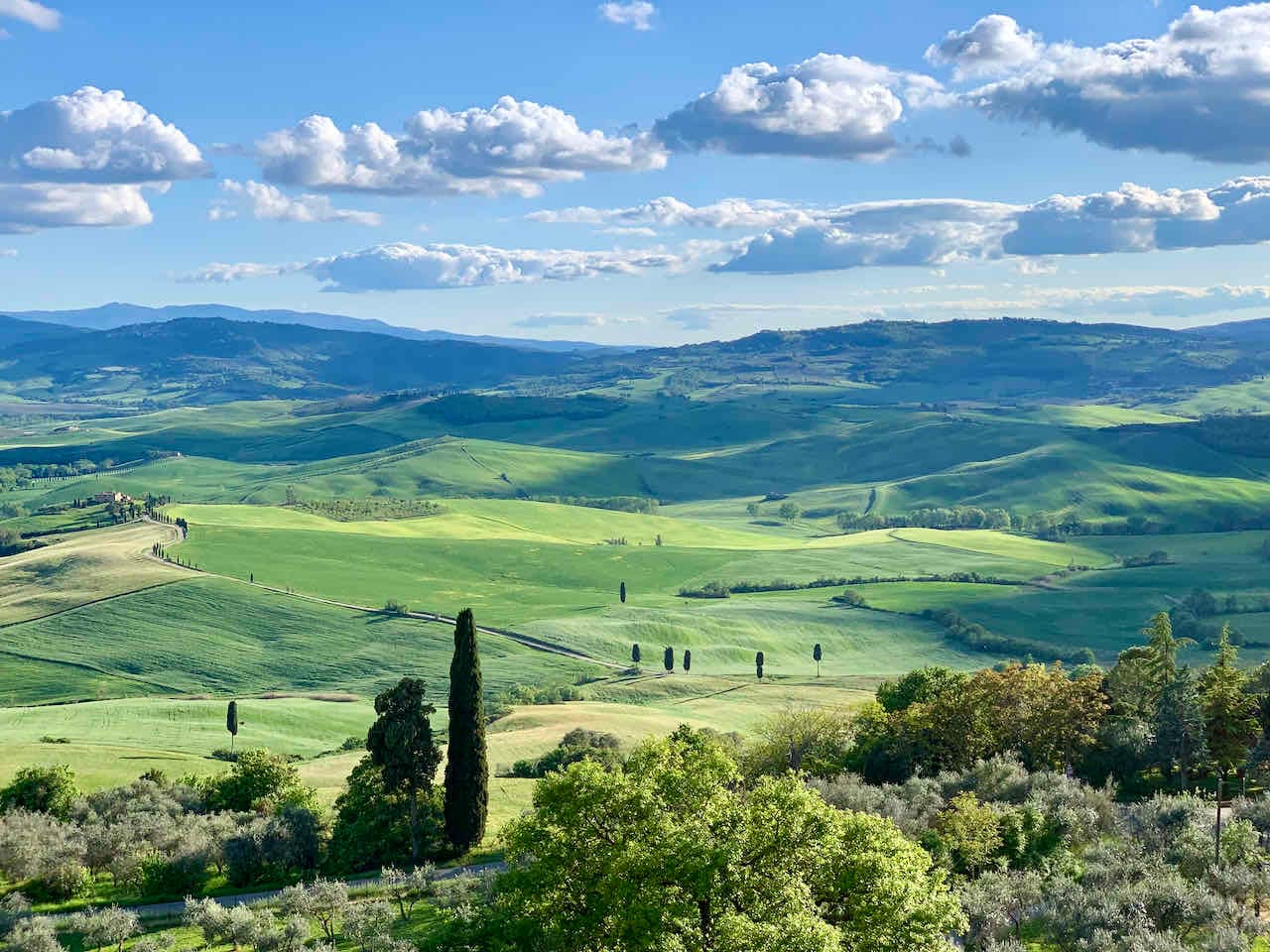 Blick von Pienza im Val d'Orcia, Toskana