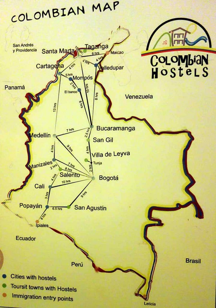 Busstreckennetz mit Zeitangaben